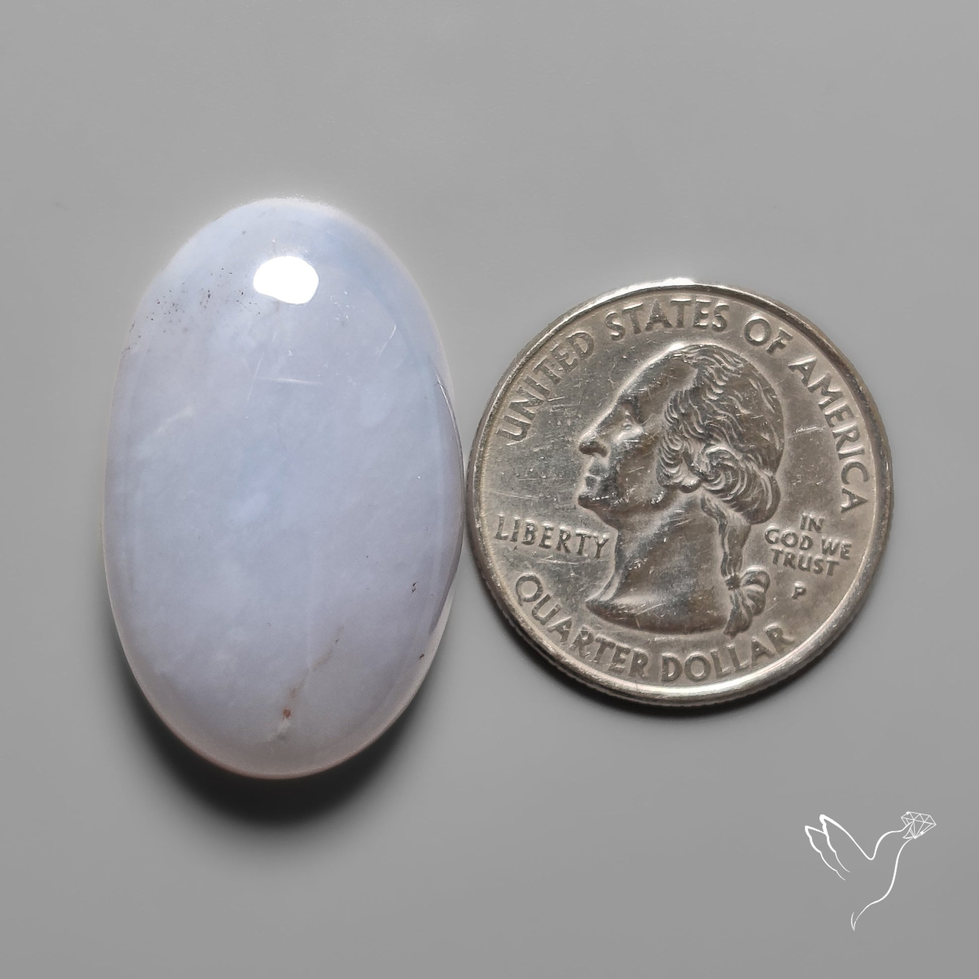 Namibian Blue Chalcedony Cabochon