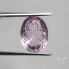 Faceted Pink Amethyst Reverse Intaglio Mughal Carving