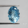 Faceted Swiss Blue Topaz Mughal Carving