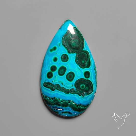 Rare Pattern Chrysocolla Malachite Cabochon