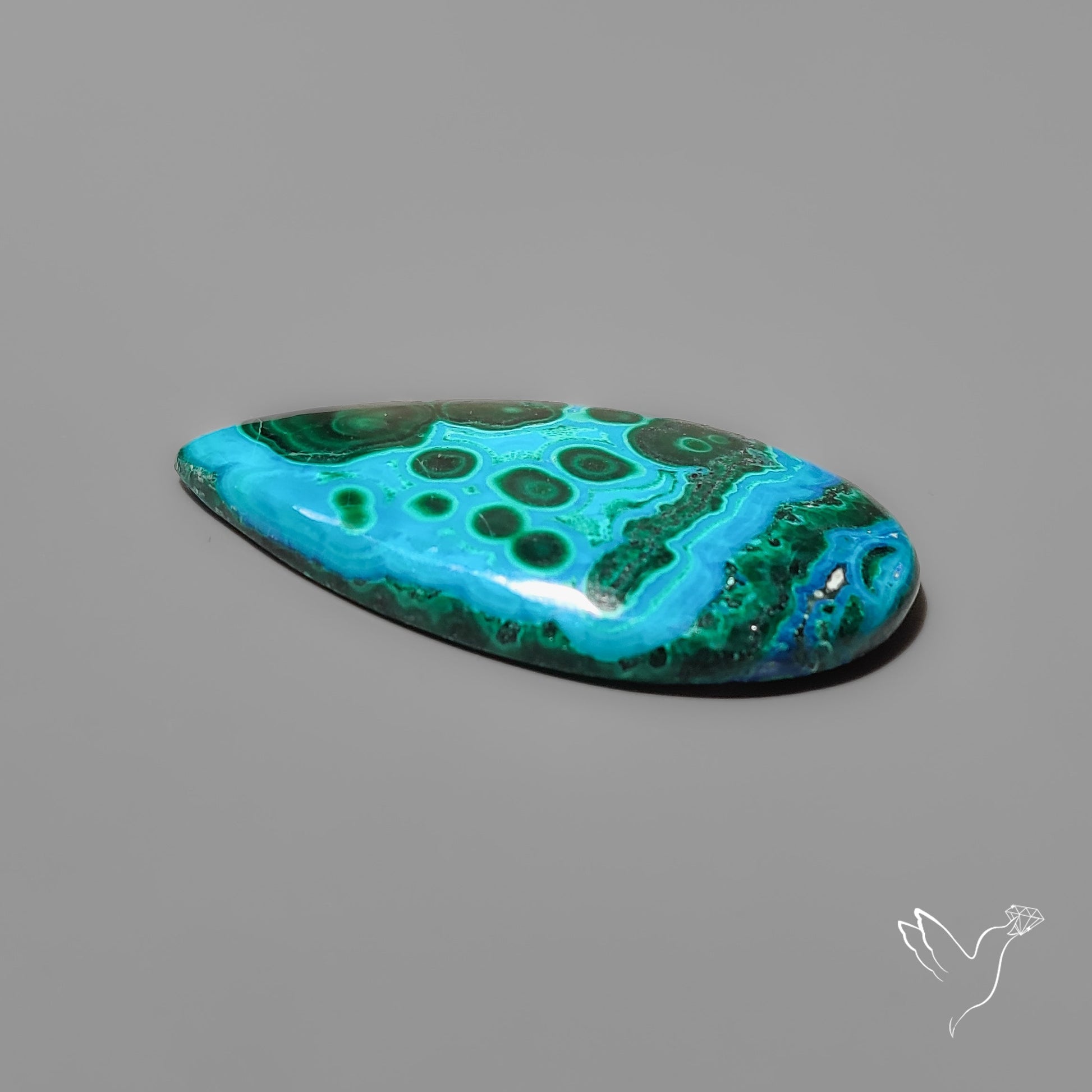 Rare Pattern Chrysocolla Malachite Cabochon