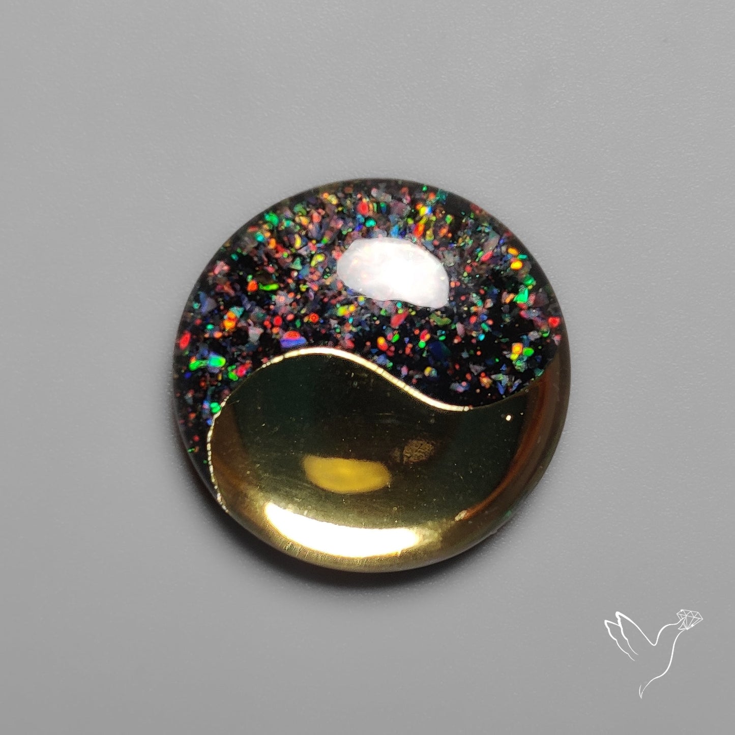 Crushed Opal Inlay Yin Yan