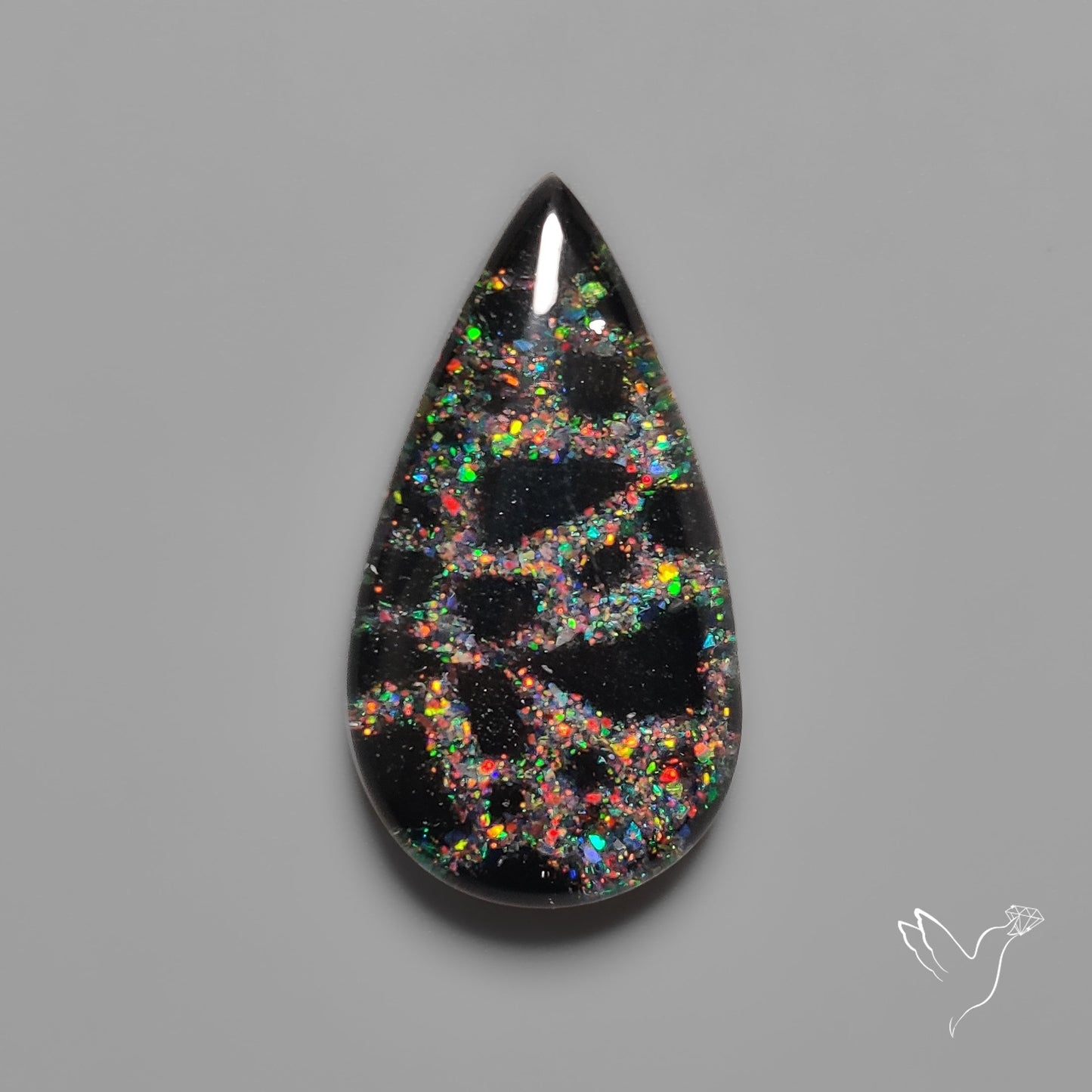 Opal Inlay in Onyx Doublet