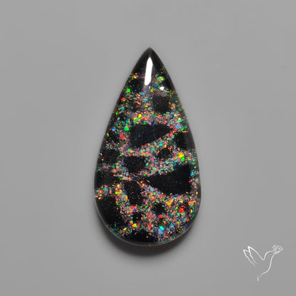 Opal Inlay in Onyx Doublet