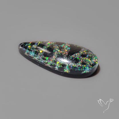Opal Inlay in Onyx Doublet