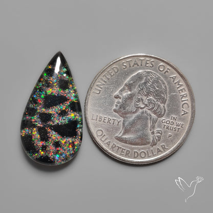 Opal Inlay in Onyx Doublet