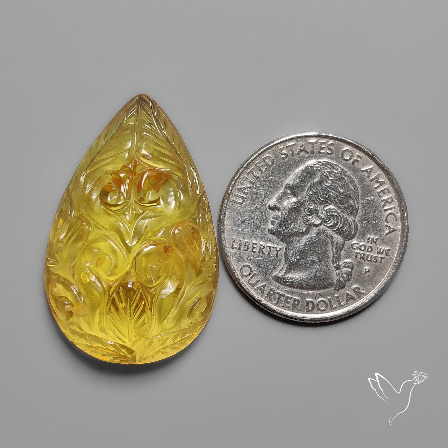 Mexican Amber Mughal Carving