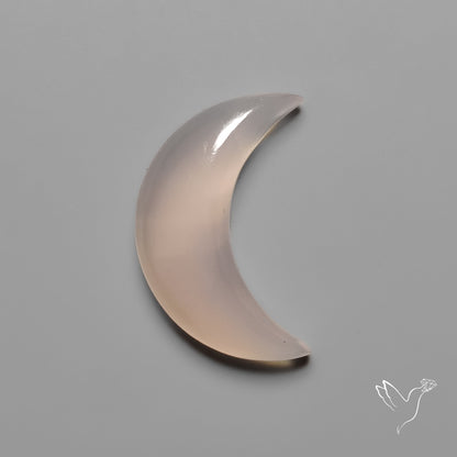 Rose Chalcedony Crescent Carving