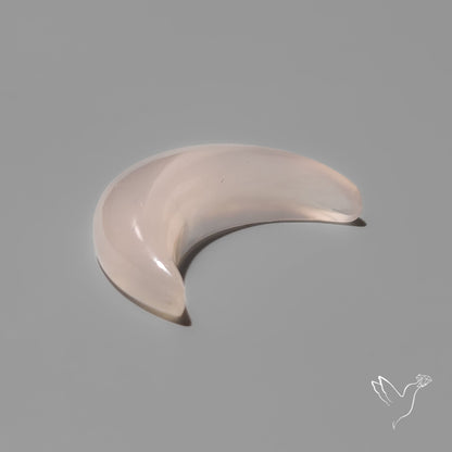 Rose Chalcedony Crescent Carving