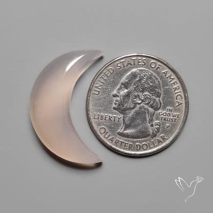 Rose Chalcedony Crescent Carving