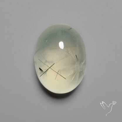 Black Tourmalinated Prehnite Cabochon