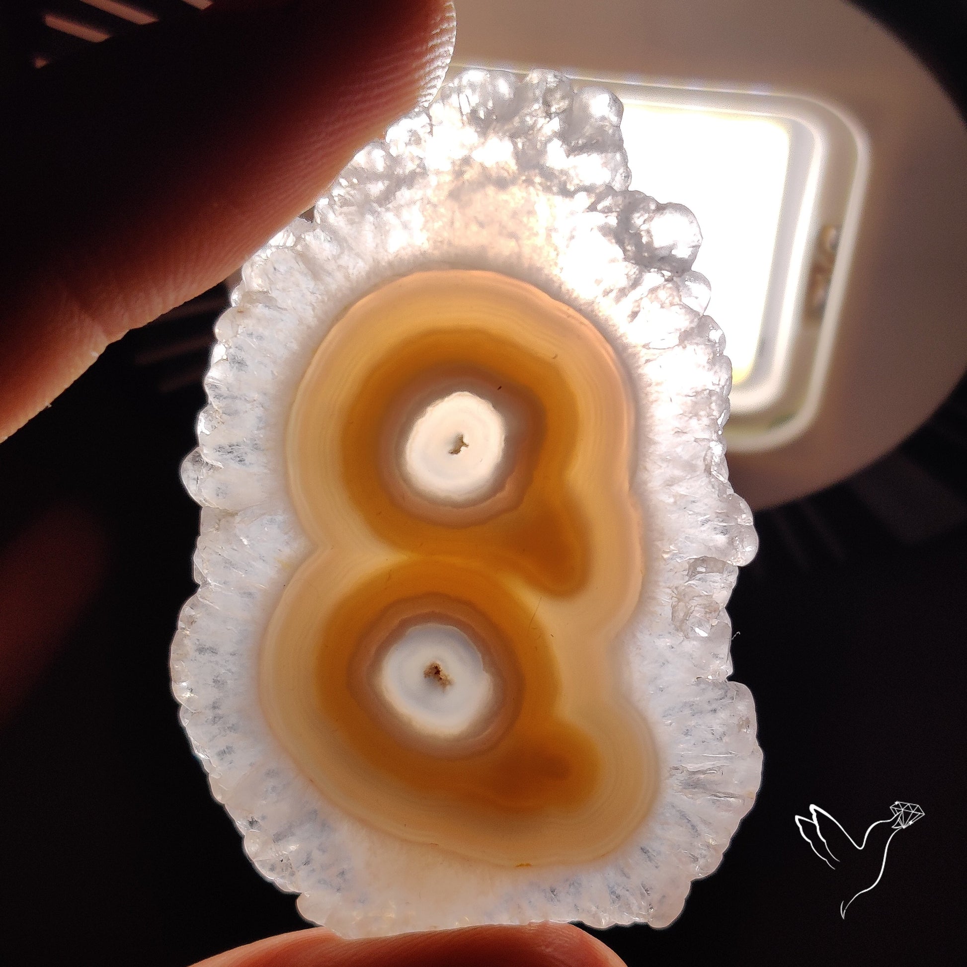 Solar Quartz Druzy Slice