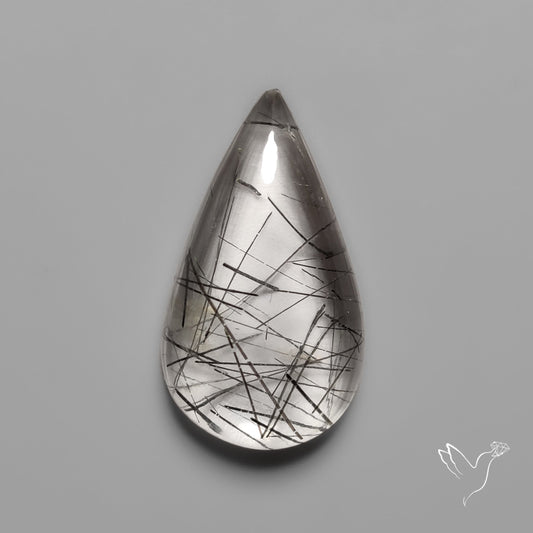 Black Tourmalinated Quartz Cabochon