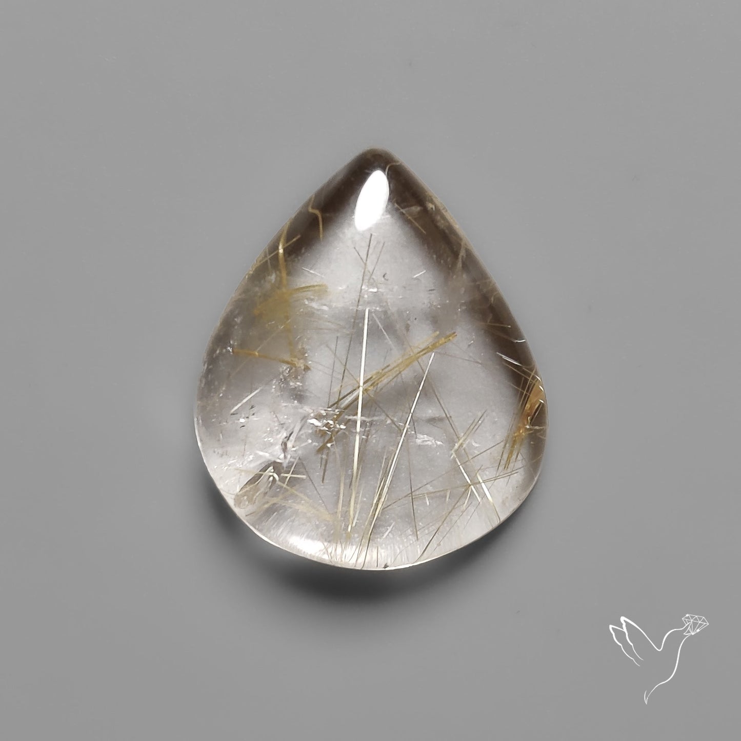 Golden Rutilated Clear Quartz Cabochon