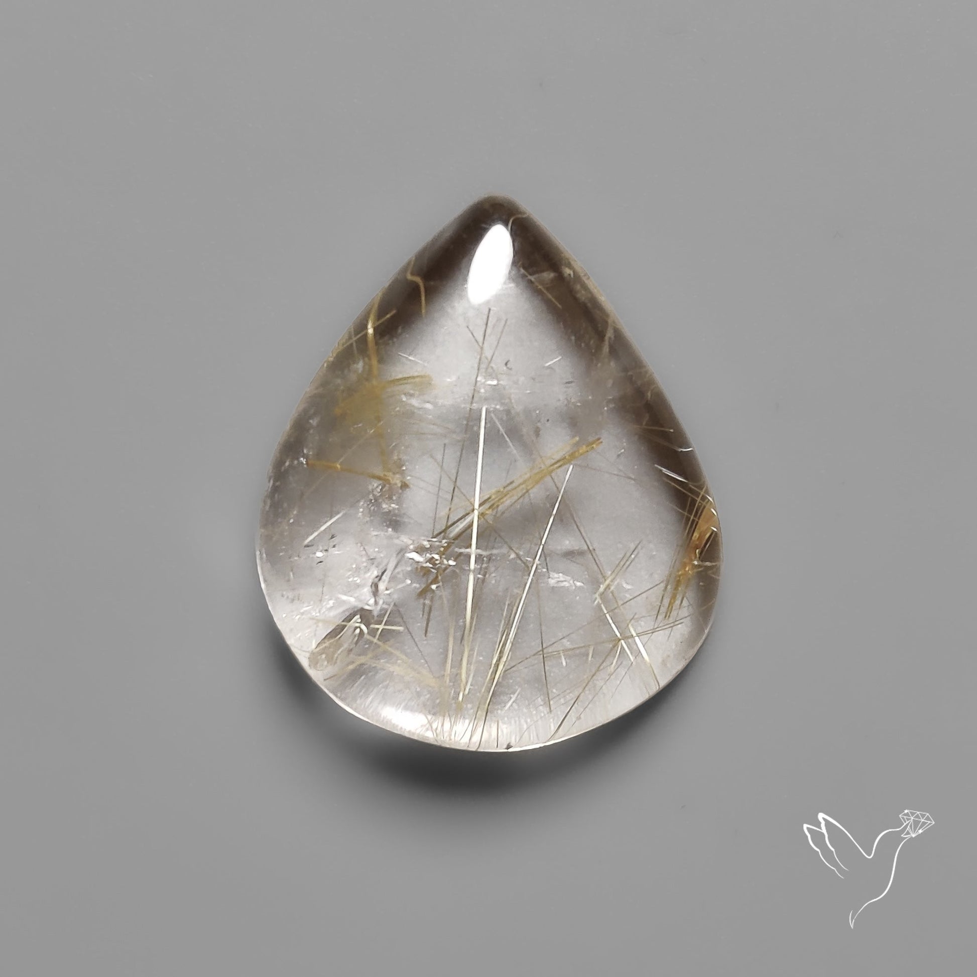 Golden Rutilated Clear Quartz Cabochon