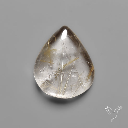 Golden Rutilated Clear Quartz Cabochon