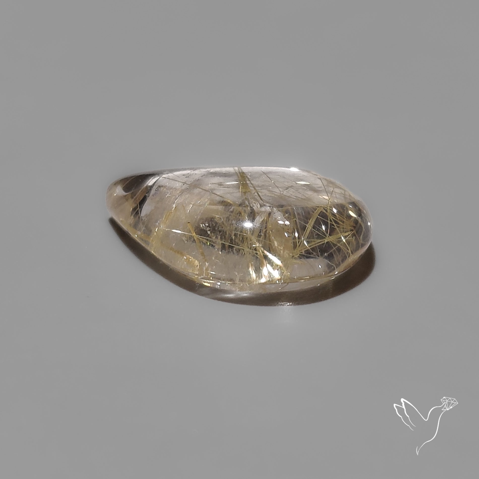 Golden Rutilated Clear Quartz Cabochon