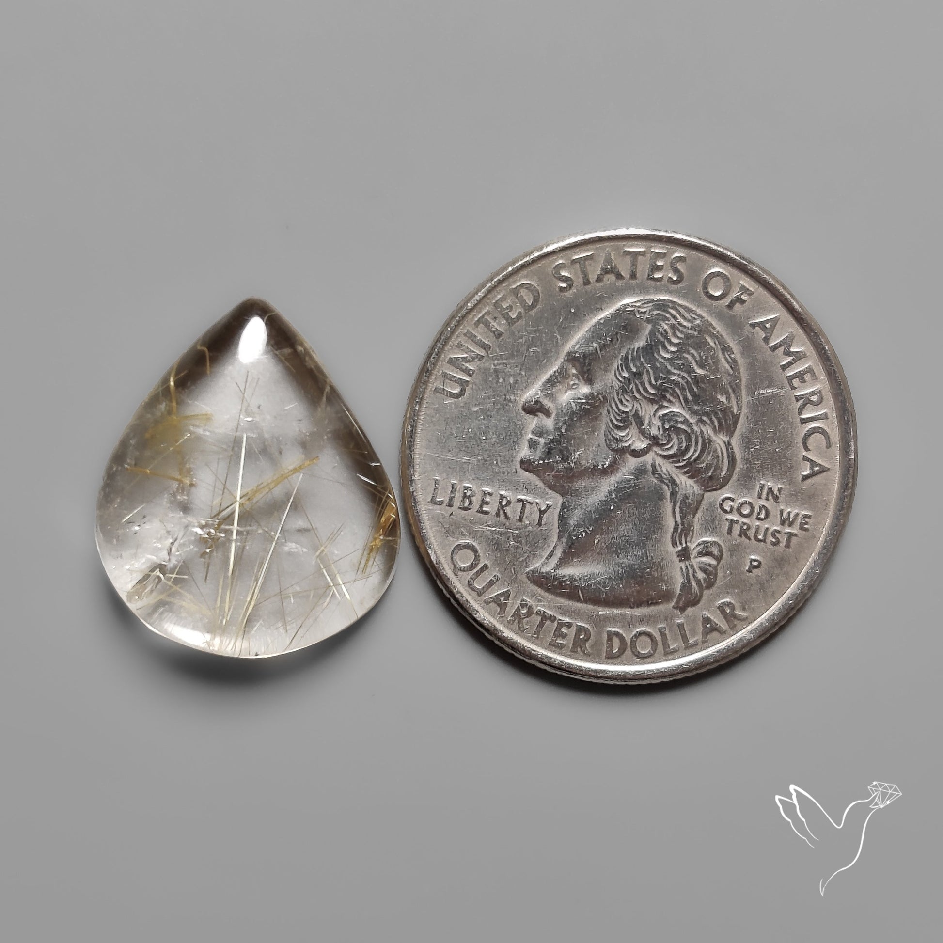 Golden Rutilated Clear Quartz Cabochon