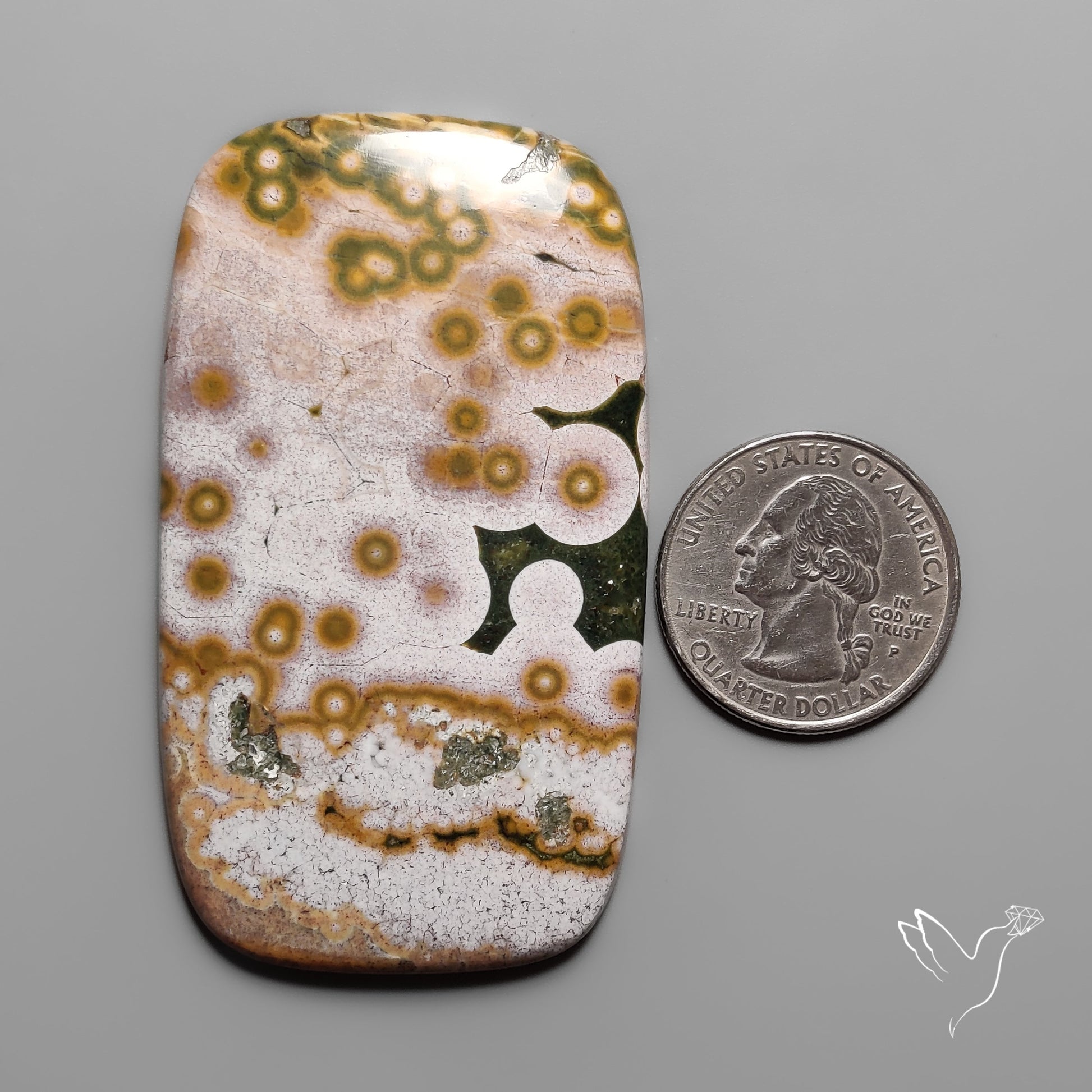 Orbicular Ocean Jasper Cabochon
