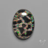 Crushed Opal inlay in Onyx Mosaic Doublet Cabochon