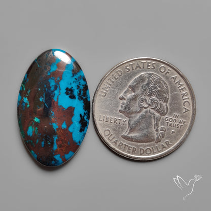 Shattuckite with Hematite Cabochon