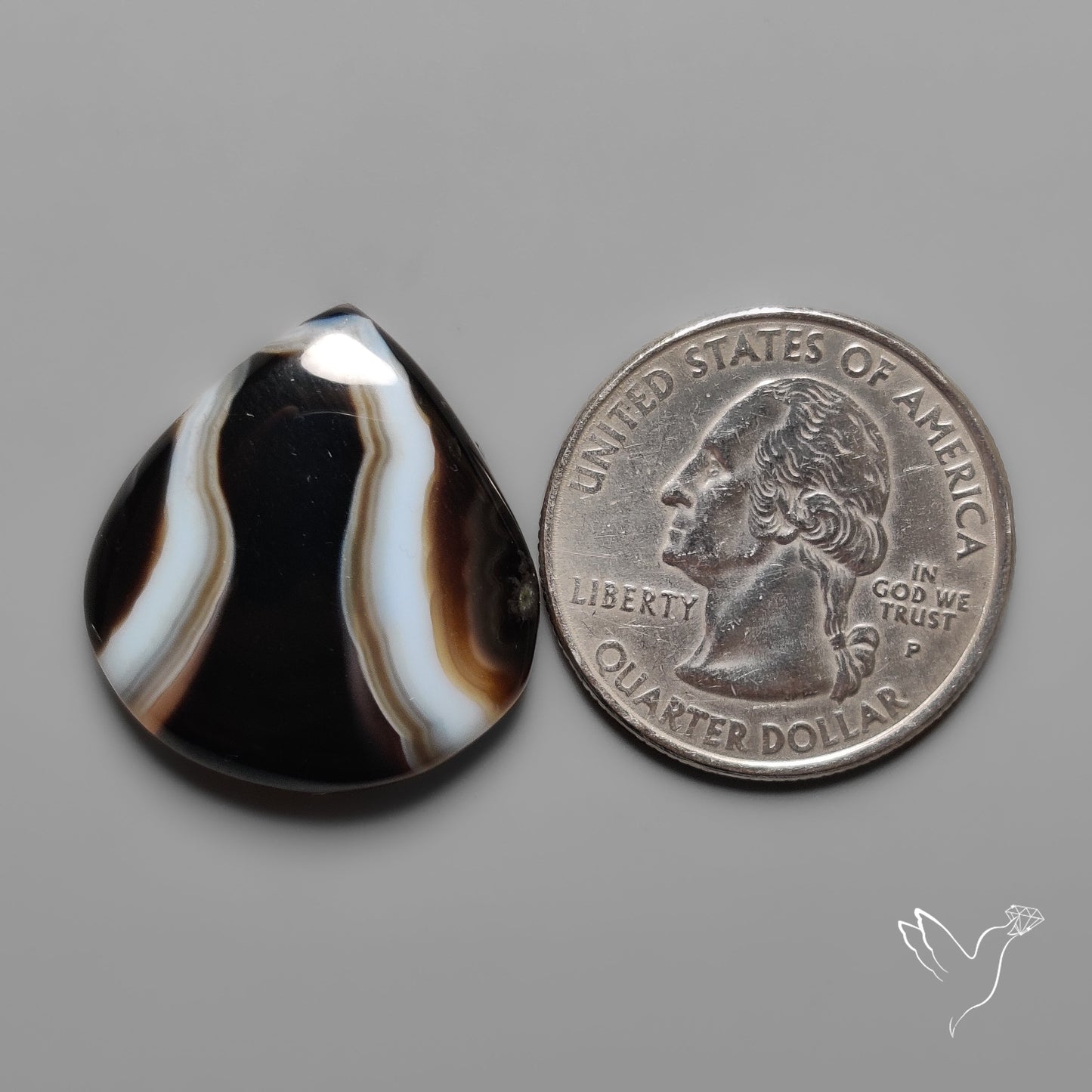 Black Banded Agate Cabochon
