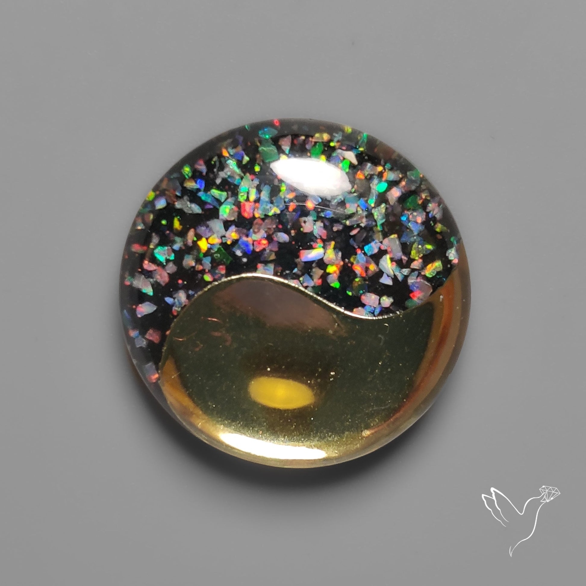 Crushed Opal Inlay Yin Yan