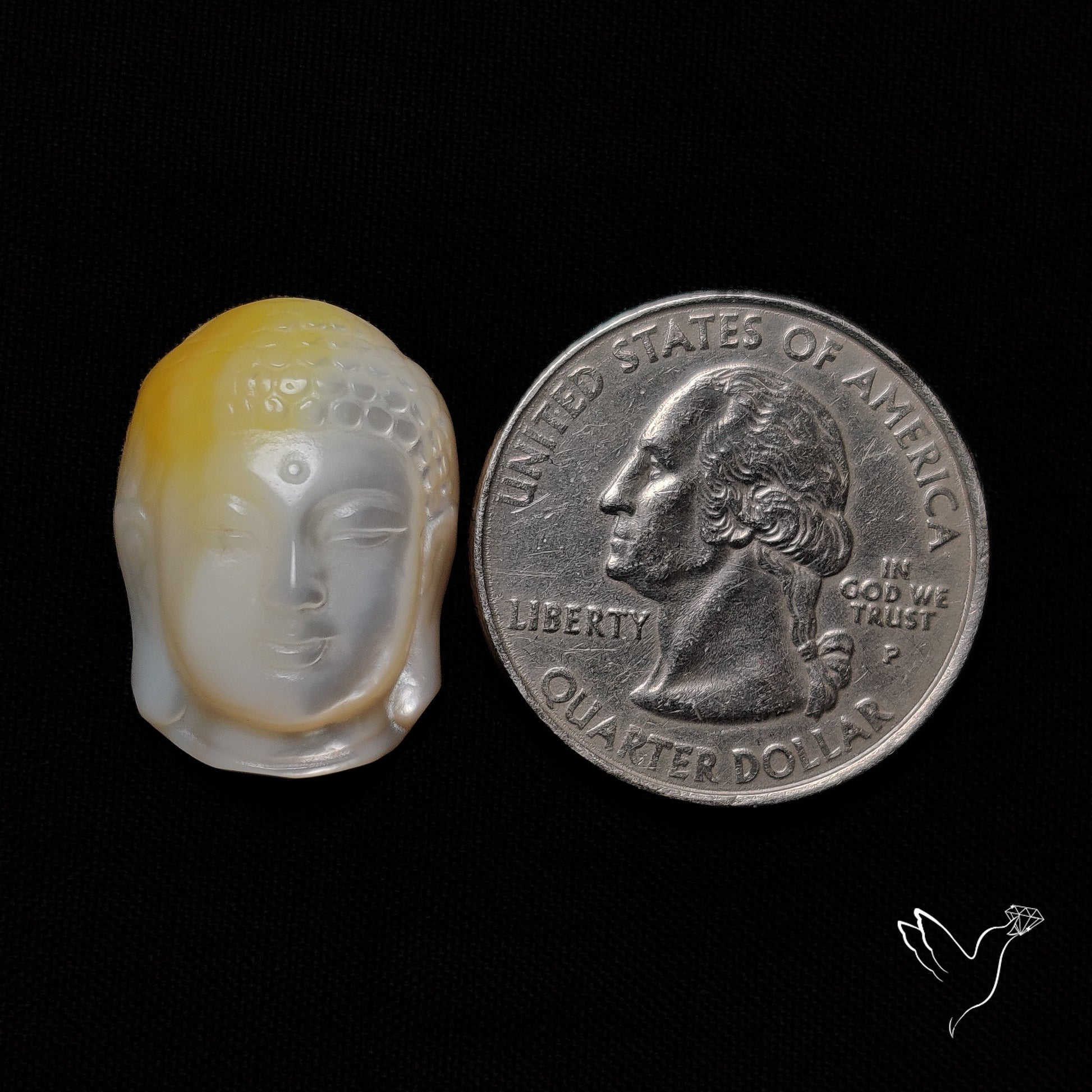 Mother Of Pearl Buddha Face Carving