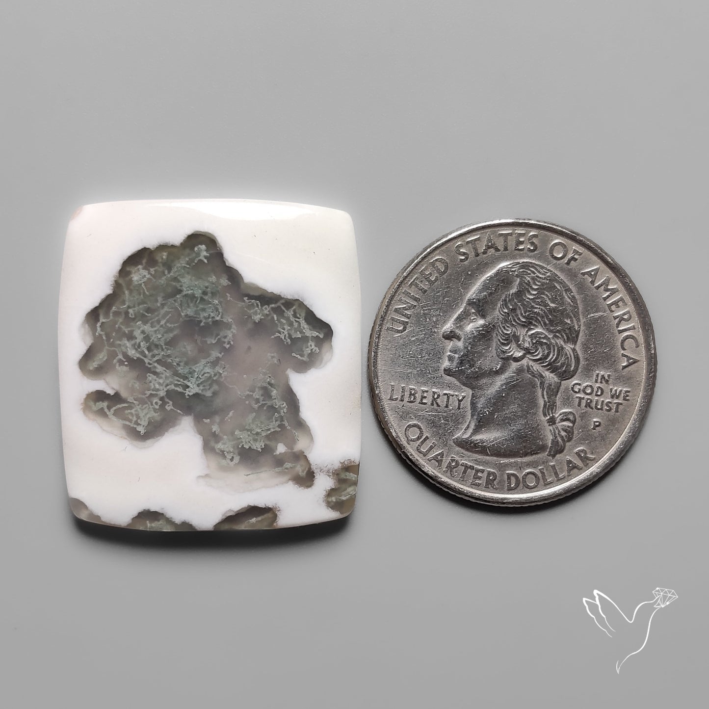 Moss Agate Solar Quartz Cabochon