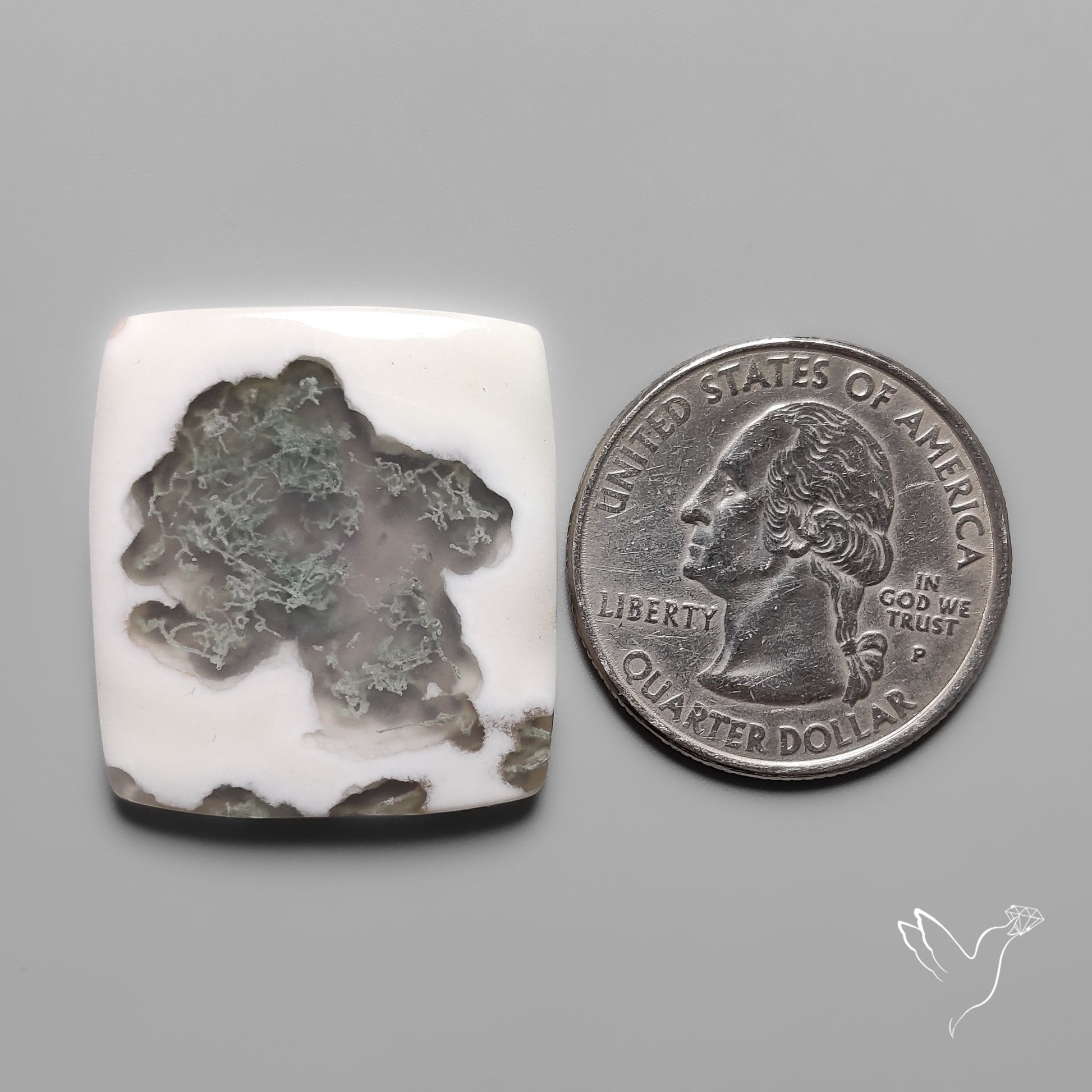 Moss Agate Solar Quartz Cabochon