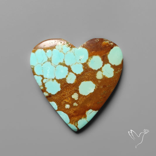 Number 8 Mines Turquoise Heart Cabochon
