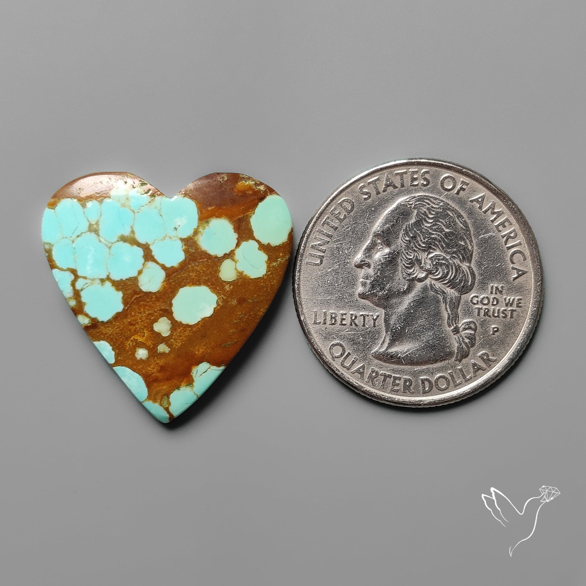 Number 8 Mines Turquoise Heart Cabochon