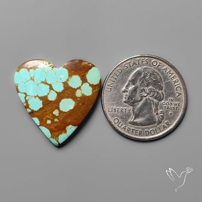 Number 8 Mines Turquoise Heart Cabochon
