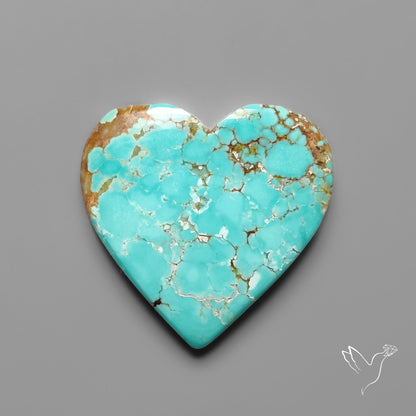 Number 8 Mines Turquoise Heart Cabochon