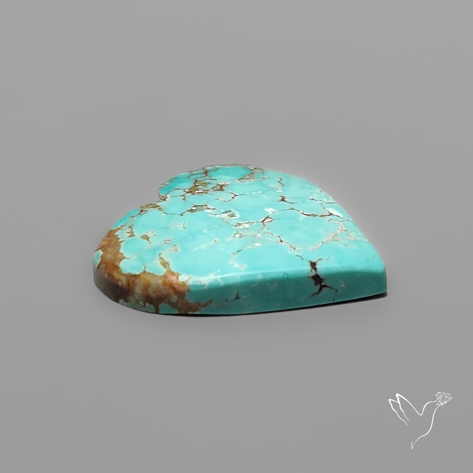 Number 8 Mines Turquoise Heart Cabochon