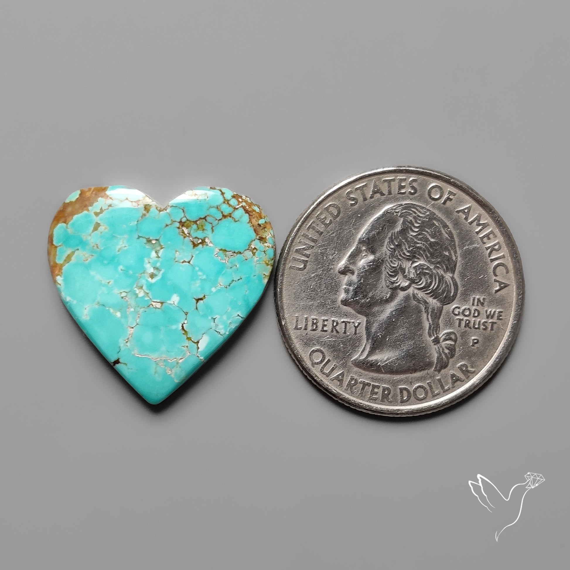 Number 8 Mines Turquoise Heart Cabochon