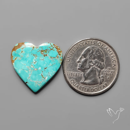 Number 8 Mines Turquoise Heart Cabochon