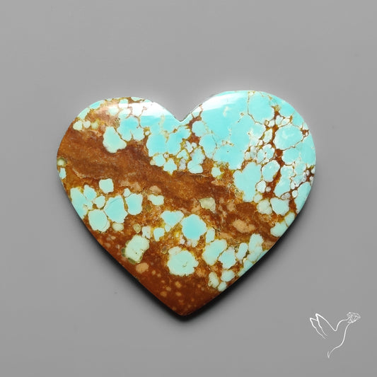 Number 8 Mines Turquoise Heart Cabochon