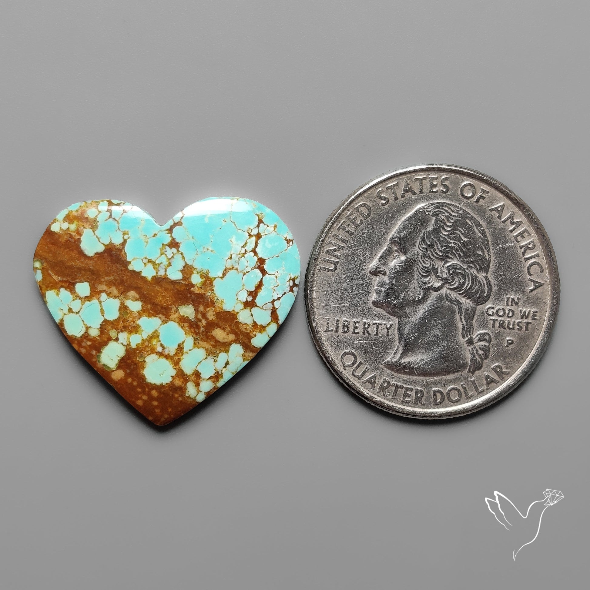 Number 8 Mines Turquoise Heart Cabochon