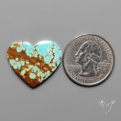 Number 8 Mines Turquoise Heart Cabochon