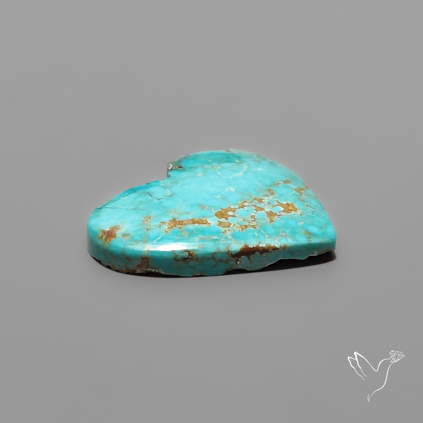 Number 8 Mines Turquoise Heart Cabochon