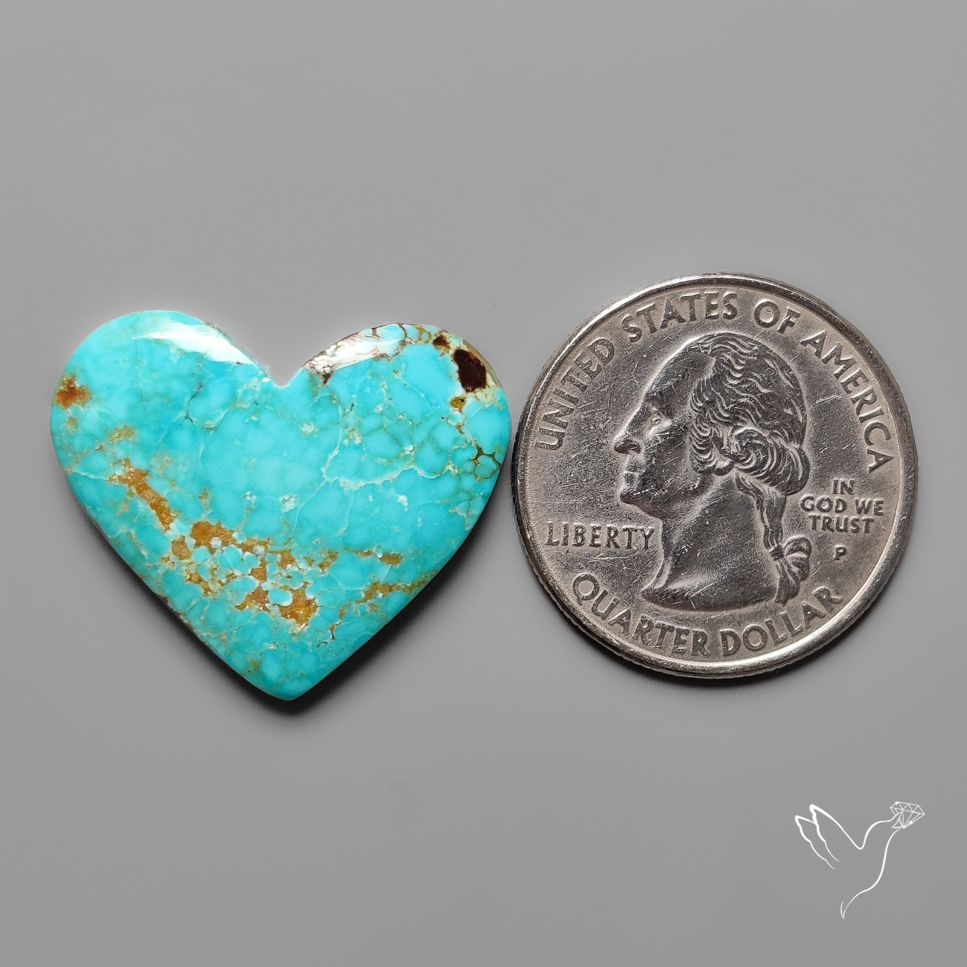 Number 8 Mines Turquoise Heart Cabochon