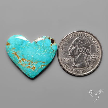 Number 8 Mines Turquoise Heart Cabochon