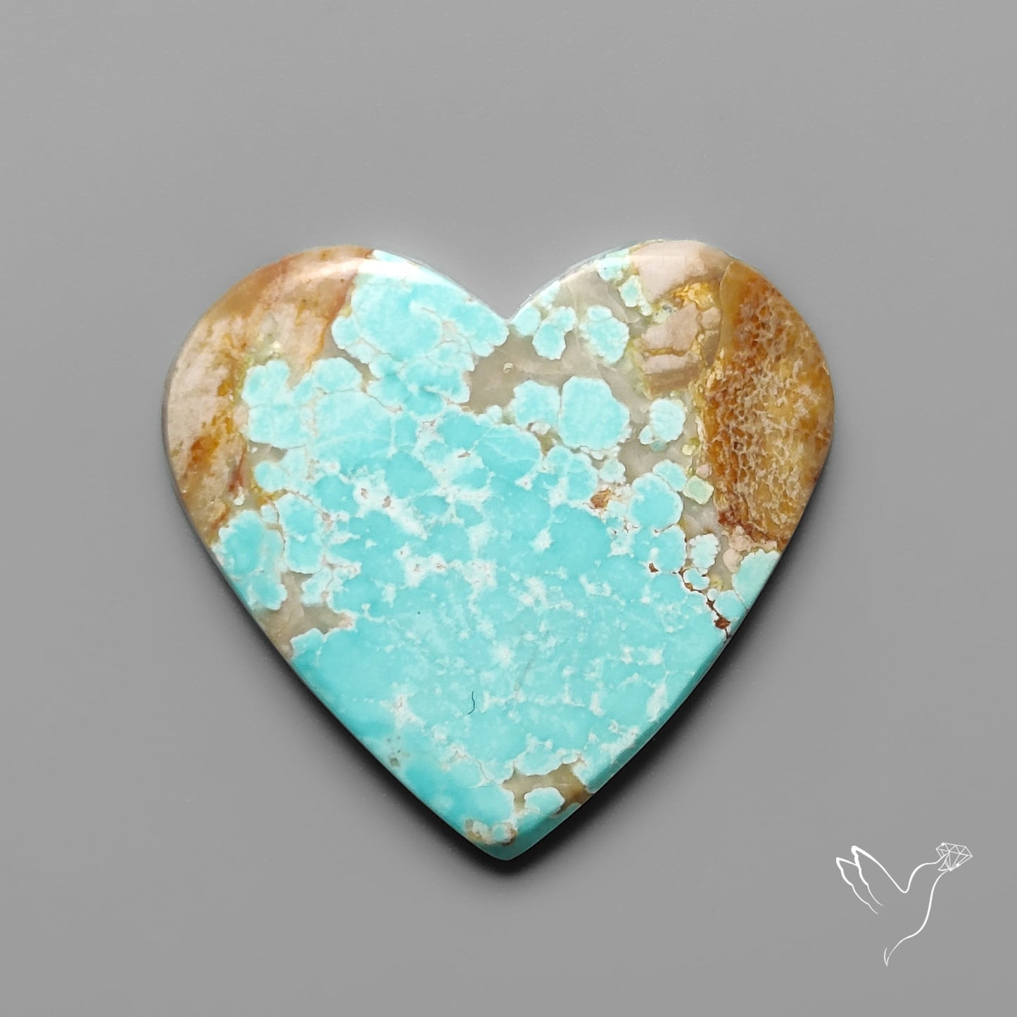Number 8 Mines Turquoise Heart Cabochon