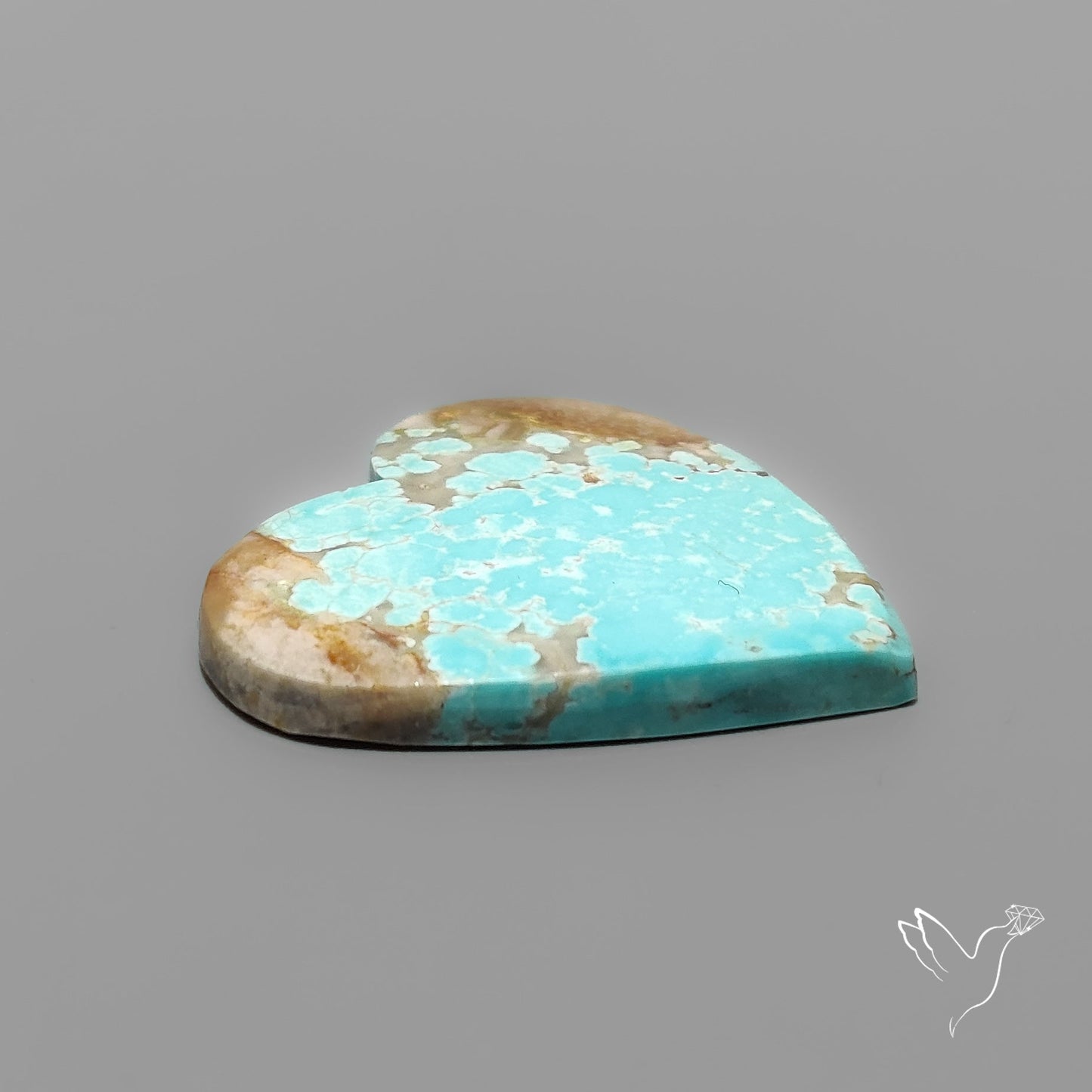 Number 8 Mines Turquoise Heart Cabochon