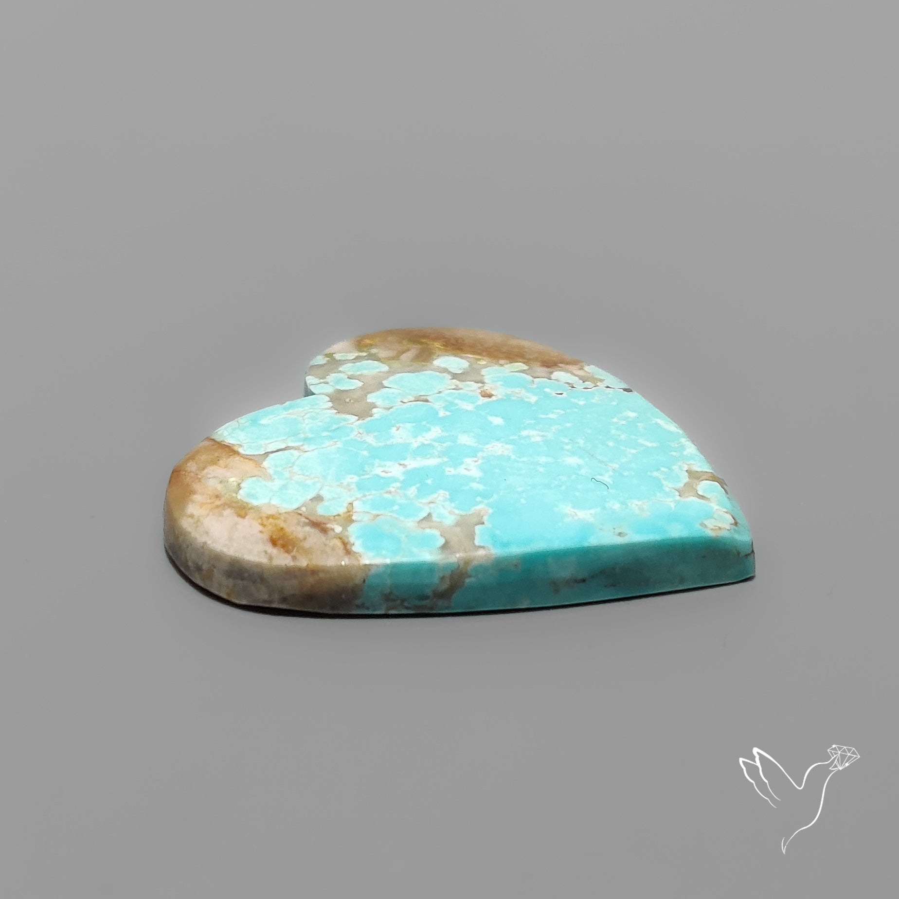 Number 8 Mines Turquoise Heart Cabochon