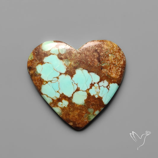 Number 8 Mines Turquoise Heart Cabochon