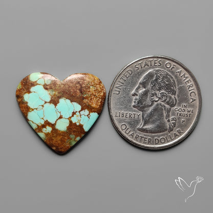 Number 8 Mines Turquoise Heart Cabochon