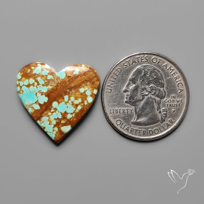 Number 8 Mines Turquoise Heart Cabochon