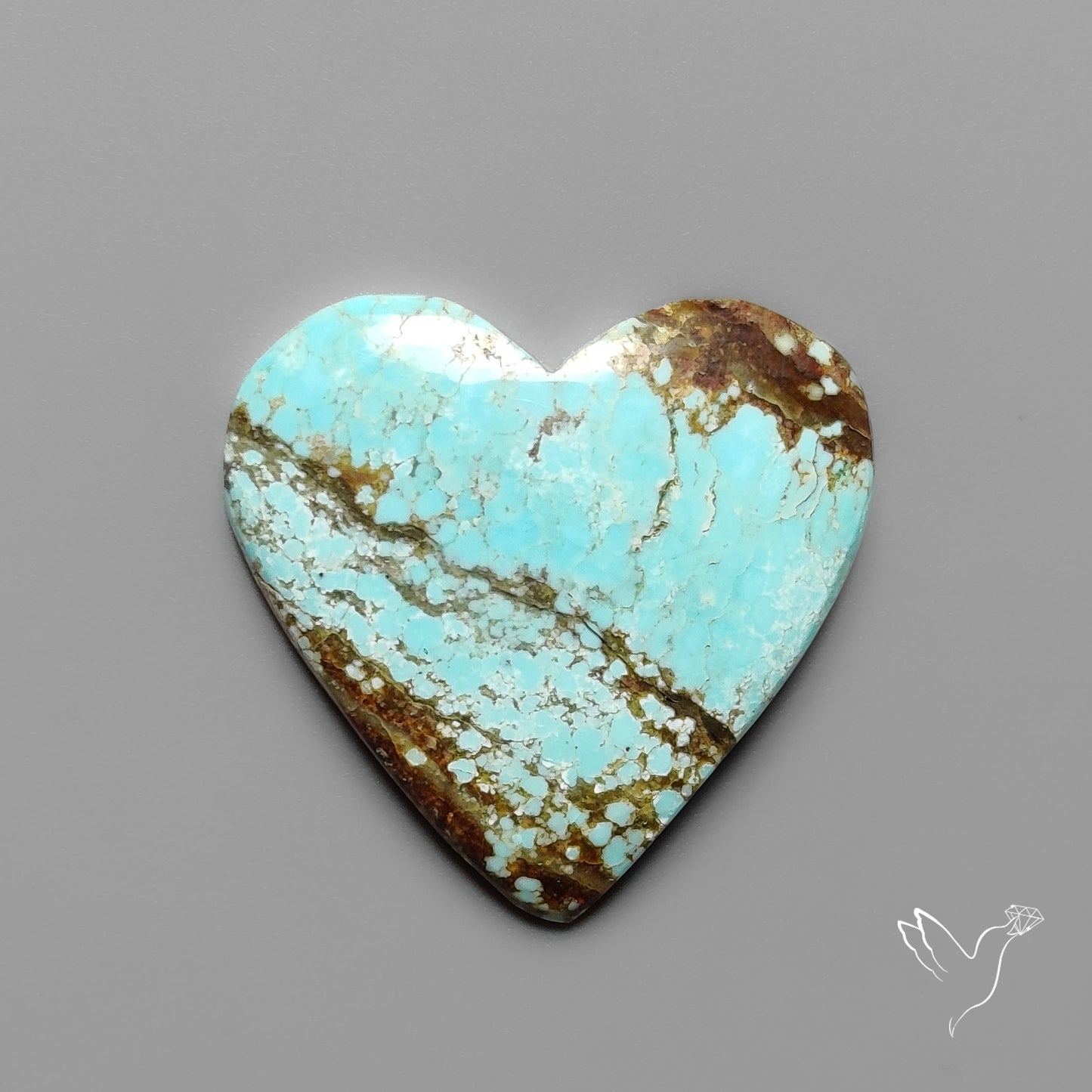 Number 8 Mines Turquoise Heart Cabochon